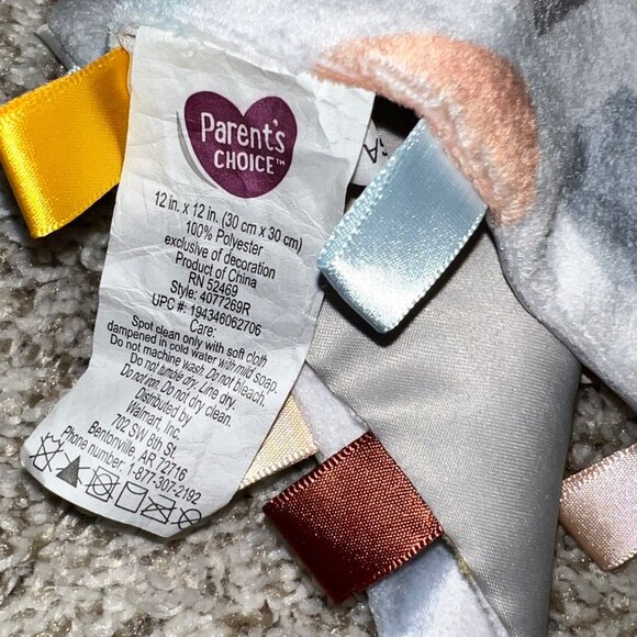 Parents Choice Elephant multi lovey lovie soft toy - Picture 4 of 4